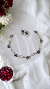 Kemp Flower Link Necklace Set-Hamsa-Hamsa