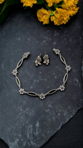 AD Flower Link Necklace Set-Hamsa-Hamsa