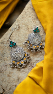 Yellow Turquoise Temple Earrings-Hamsa-Hamsa