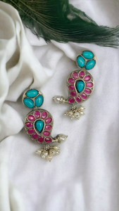 Kemp Turquoise Paisley Earrings-Hamsa-Hamsa