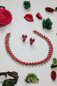 Red Paisley Necklace Set-Hamsa-Hamsa