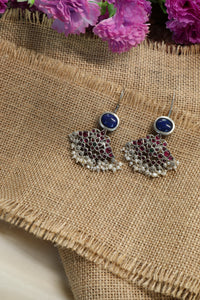 Blue Stone Kemp Hook Earrings-Hamsa-Hamsa