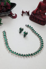 Load image into Gallery viewer, Green Paisley Necklace Set-Hamsa-Hamsa
