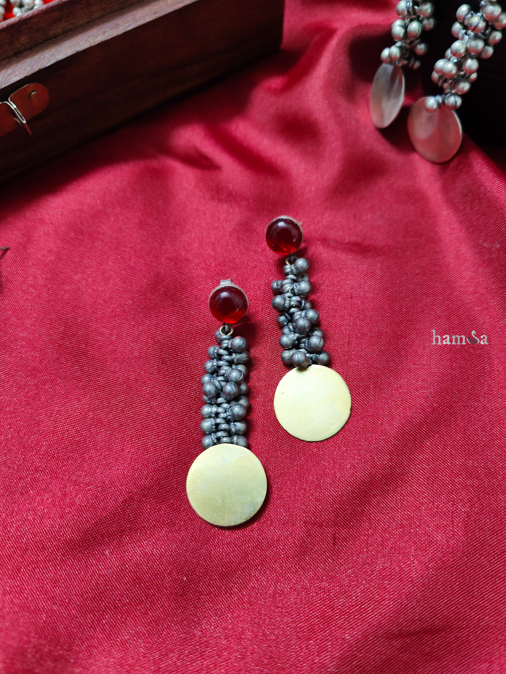Dual Tone Tribal Gungroo Earrings-Hamsa-Hamsa