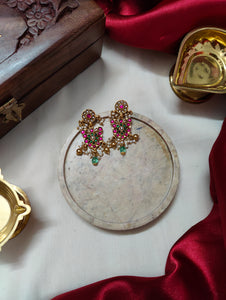 Gold Plated Kundan Butterfly Earrings-Hamsa-Hamsa