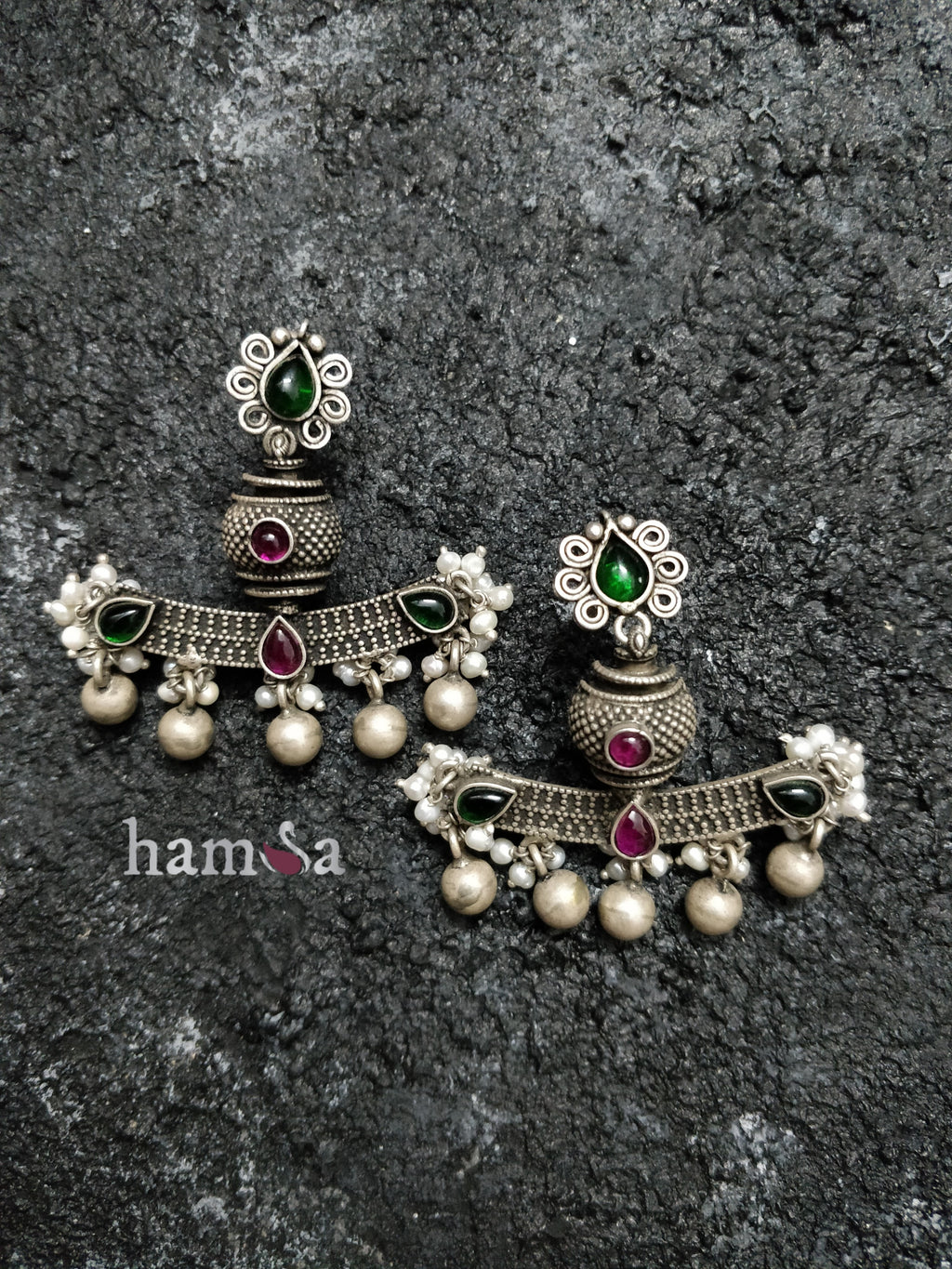 Flat bottom drop earrings-Hamsa-Hamsa