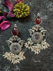 Smoky Stone Rathi earrings-Hamsa-Hamsa