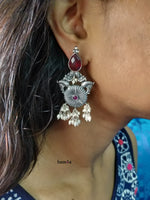 Load image into Gallery viewer, Smoky Stone Rathi earrings-Hamsa-Hamsa
