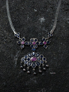 Traditional Blue Pendant Necklace-Hamsa-Hamsa