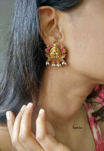 Gold plated pakshini earrings-Hamsa-Hamsa