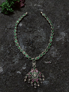 Kemp Green Rhomboid Pendant Necklace-Hamsa-Hamsa