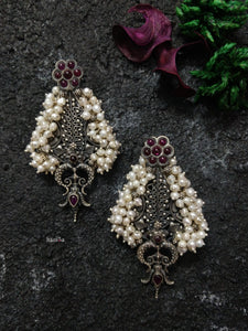 Kemp Flower Pearl Cluster Earrings-Hamsa-Hamsa