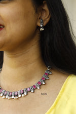 Load image into Gallery viewer, Pink Stone Tribal Necklace Set-Hamsa-Hamsa
